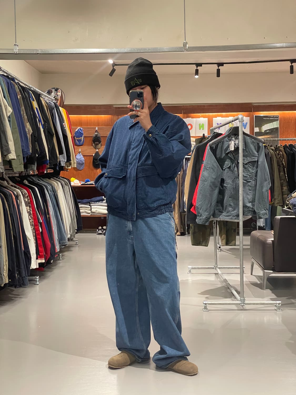 빈티지 데님 봄버 자켓 (가오리핏)   상품이미지3