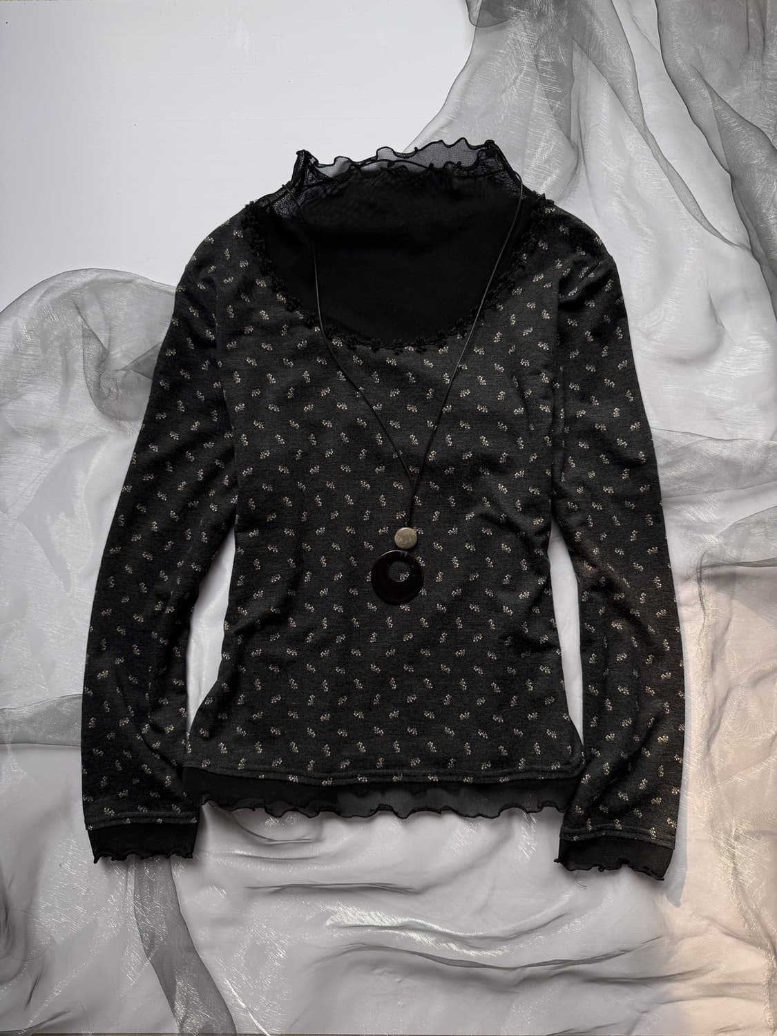 Half-Neck See-Through T-shirt 0243 상품이미지1