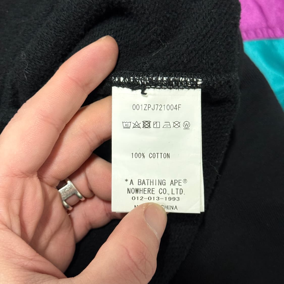 정품 베이프 카타카나 프린팅 컬리지 풀 집업 후디 상품이미지7