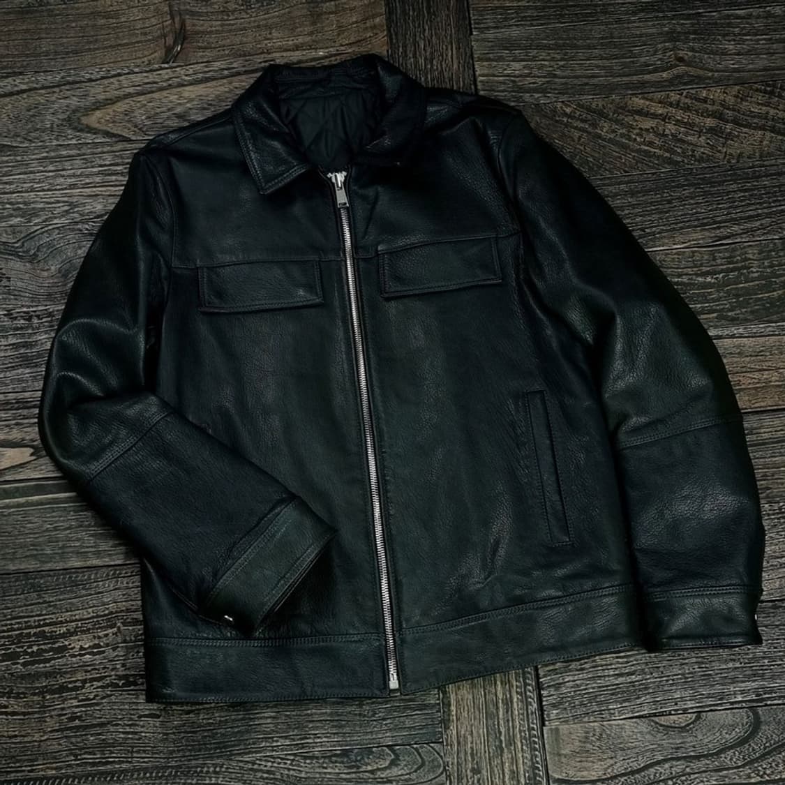 [빈티지] 리얼 고트 스킨 염소가죽 싱글 라이더 레더 자켓 M17025 상품이미지1