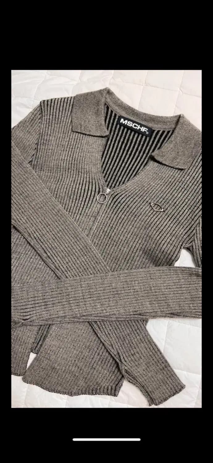 미스치프 니티드 투톤 니트셔츠 베이지 S 상품이미지2