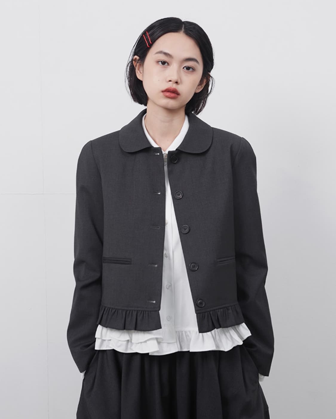 오헤시오 프릴 포켓 블라우스 상품이미지3