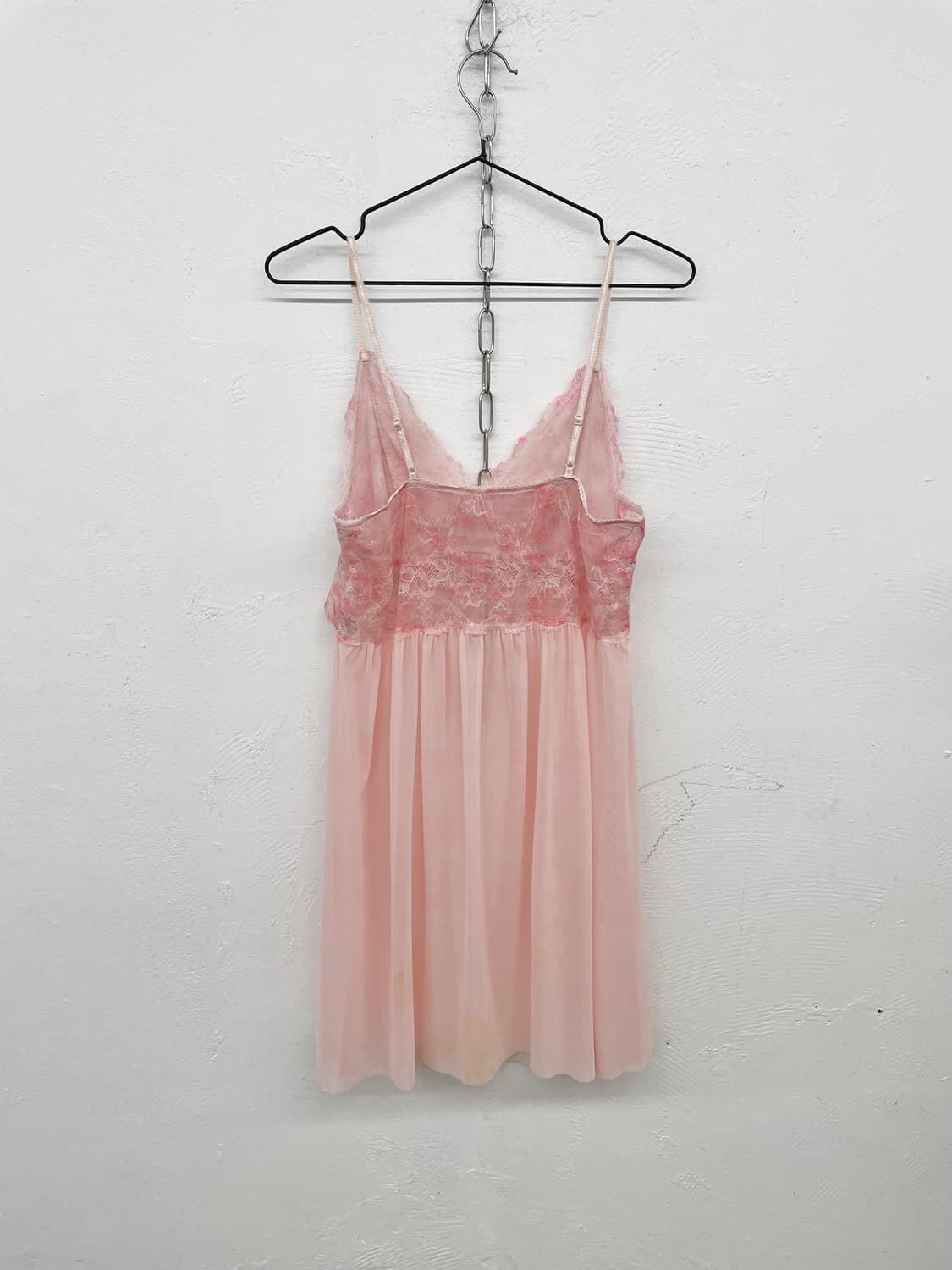 핑크 시어 레이스 슬립 상품이미지6