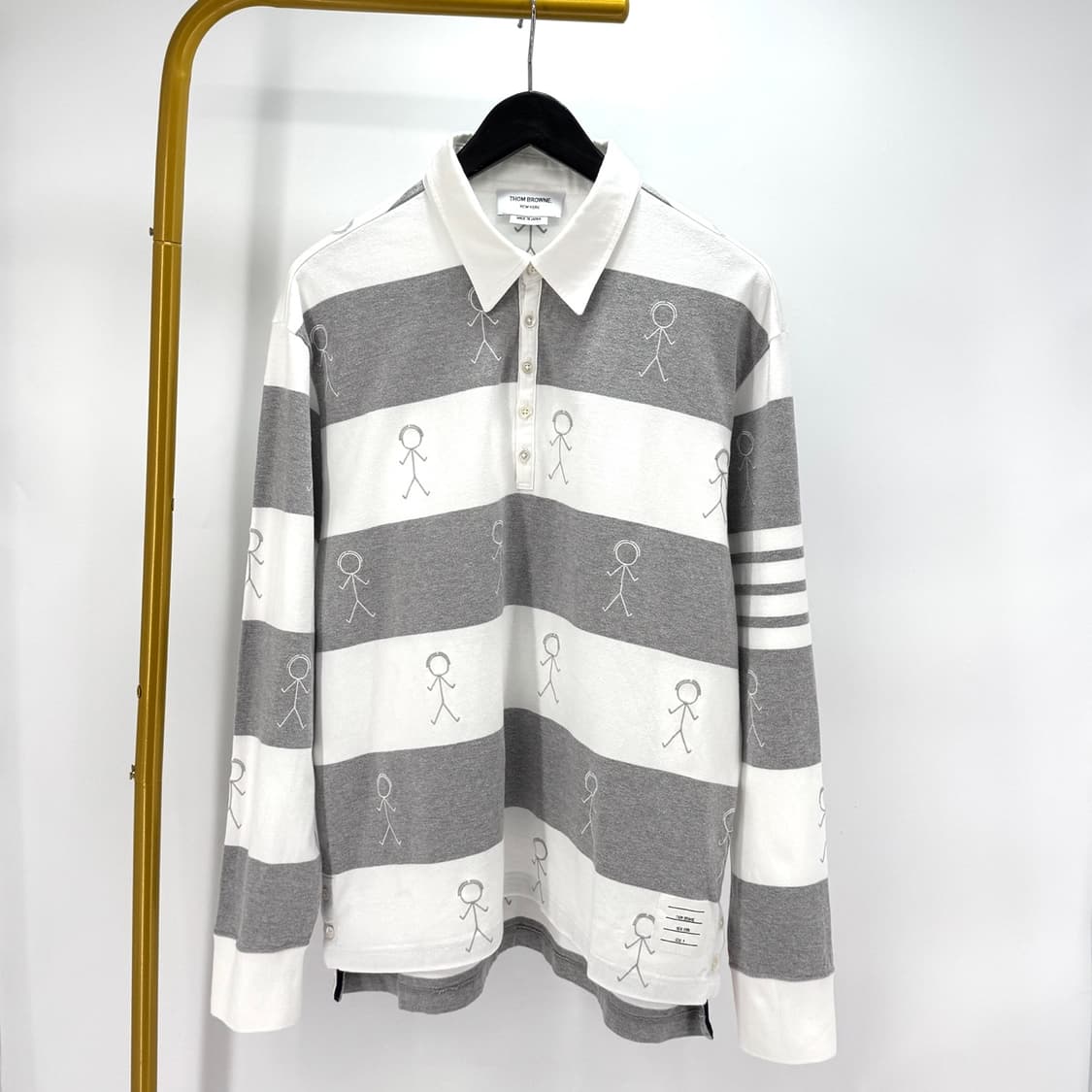 [4사이즈] 톰브라운 사선 PK 긴팔 카라티 티셔츠 (MJP073E) 상품이미지5