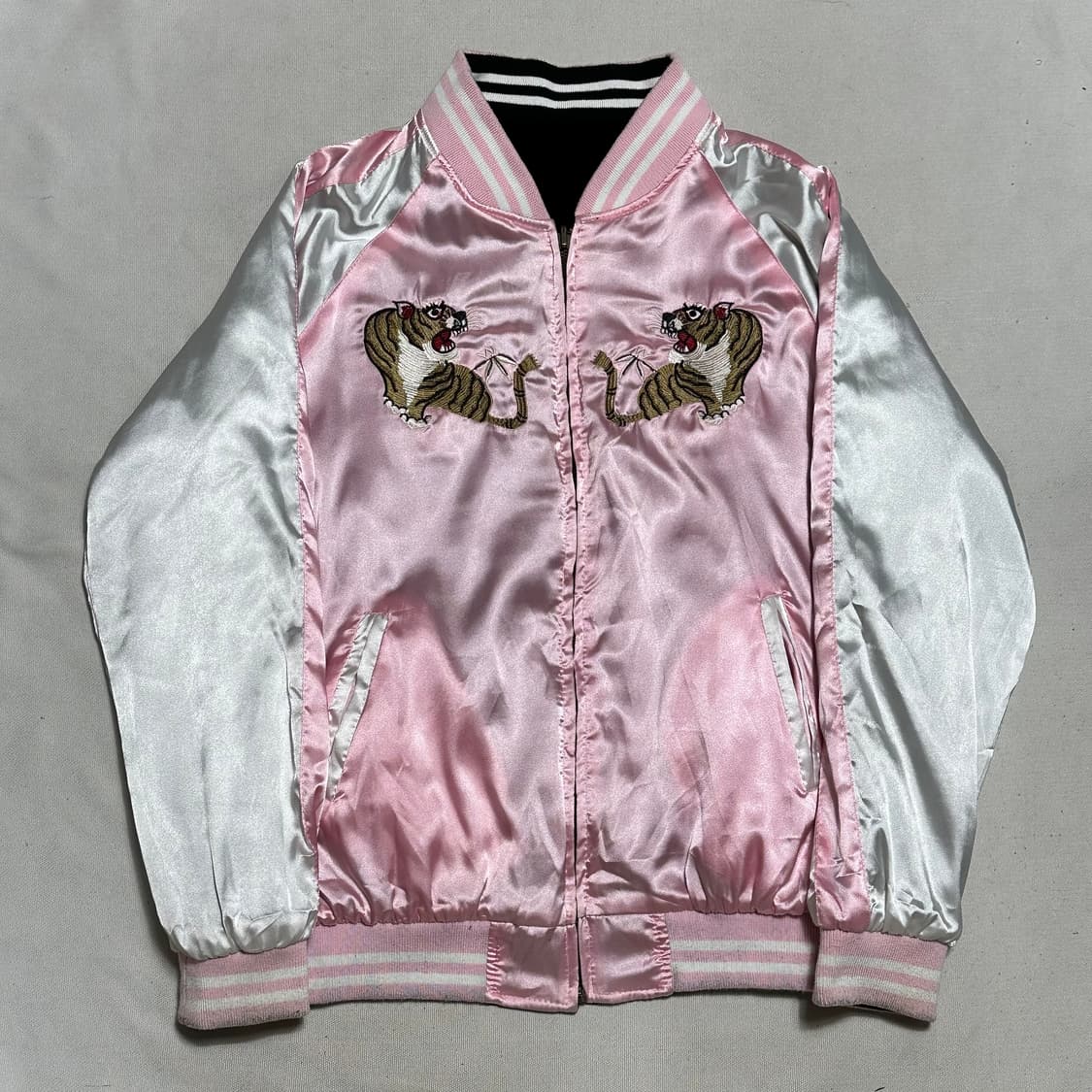 빈티지 독수리 호랑이 자수 리버시블 스카쟌 상품이미지4