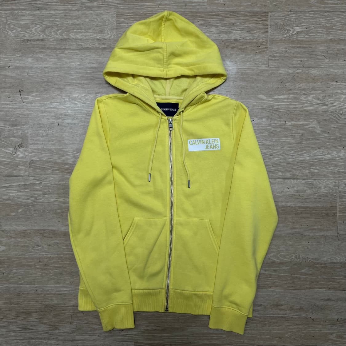 켈빈클라인 진스 여성 박스로고 기모 후드집업 [옐로우] S/90 상품이미지1
