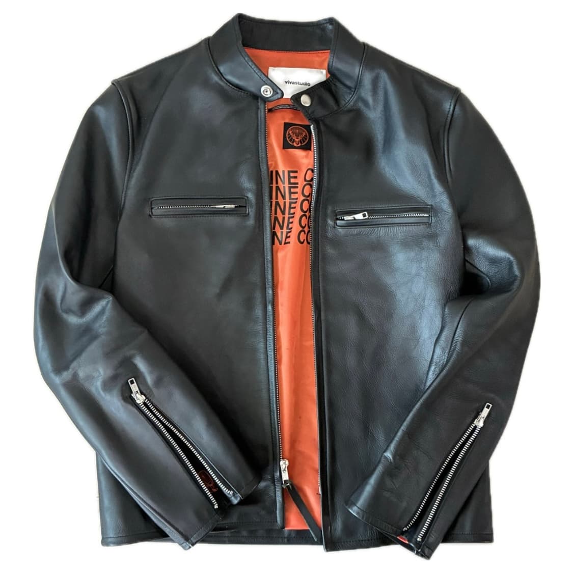 비바스튜디오 X 예거마이스터 카페레이서 레더자켓 상품이미지2