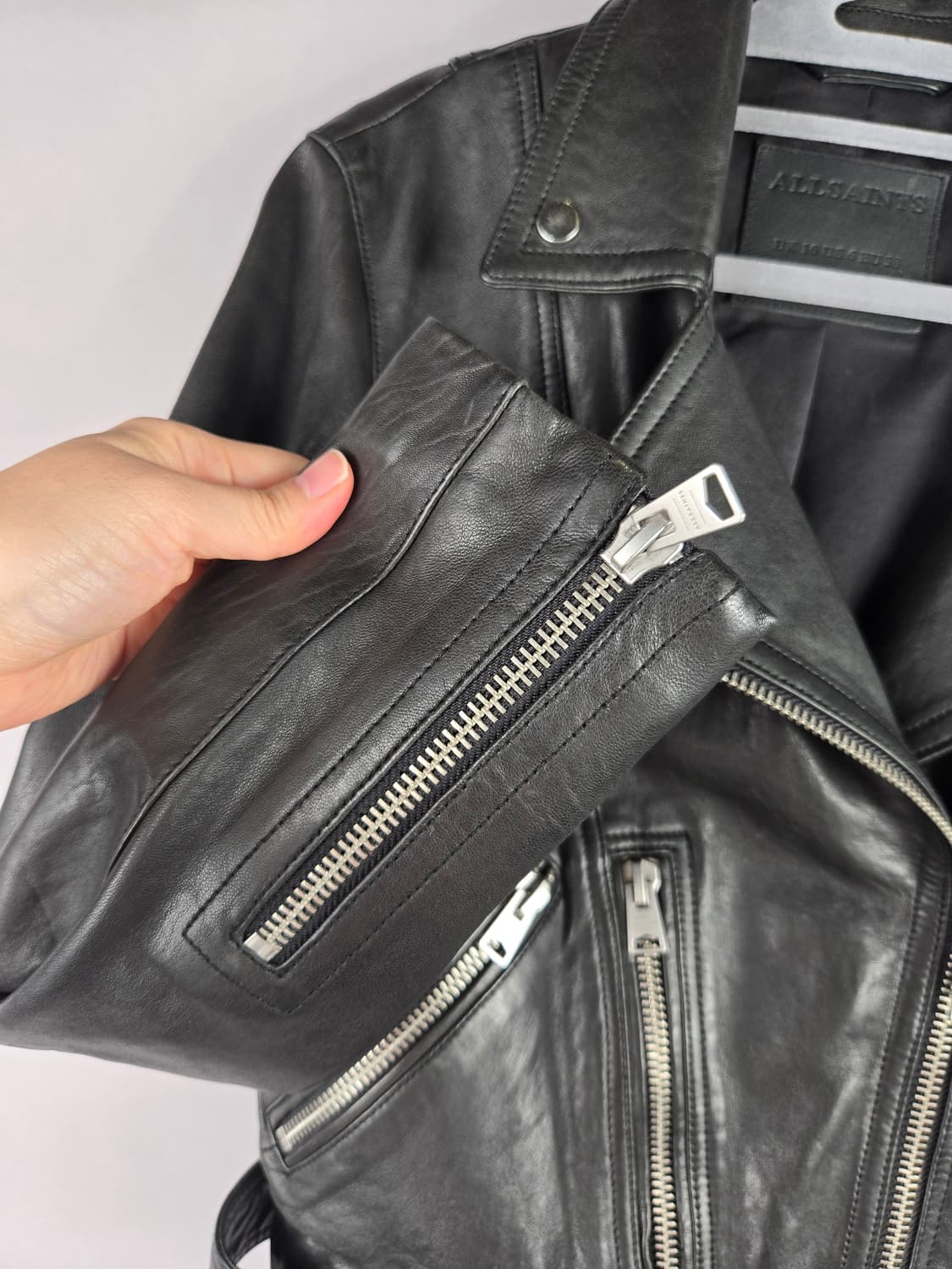 [무료배송]올세인츠 UK10 여성 발펀 양가죽 라이더 가죽 자켓 US6 상품이미지5