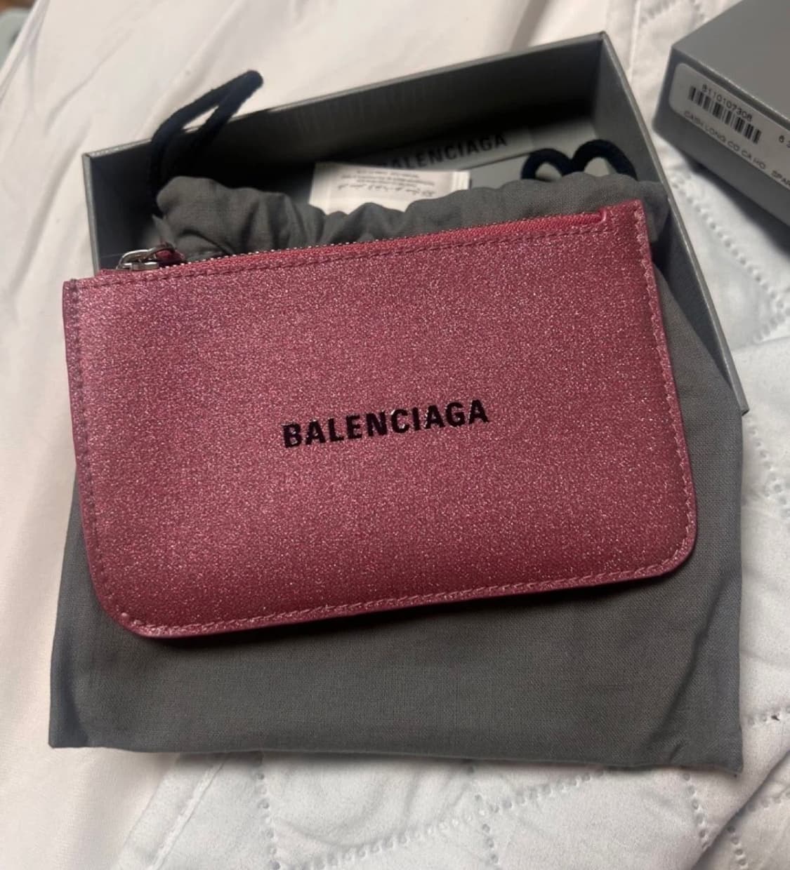 (거의새거)발렌시아가 글리터 스파클링 패브릭 카드지갑 핑크 상품이미지1