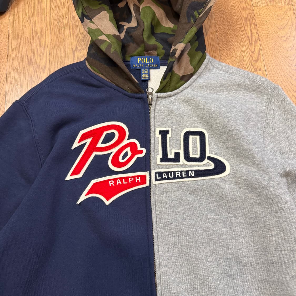 폴로 랄프로렌 카모 플라쥬 컬러블럭 후드집업 상품이미지4