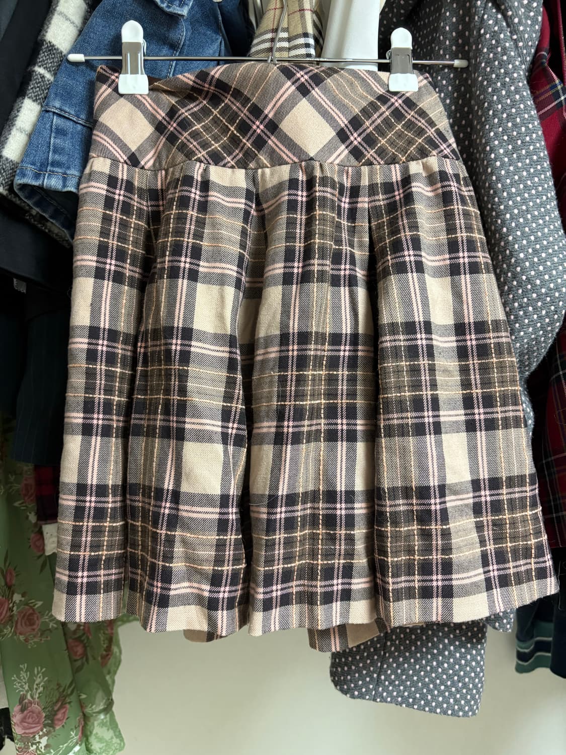 빈티지 체크 스커트  상품이미지1