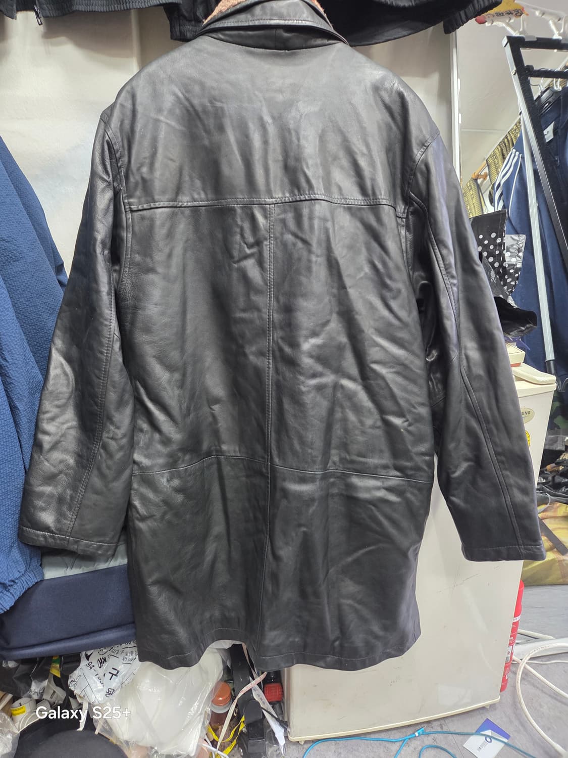 Me Neal   롱  가죽   코트 상품이미지3