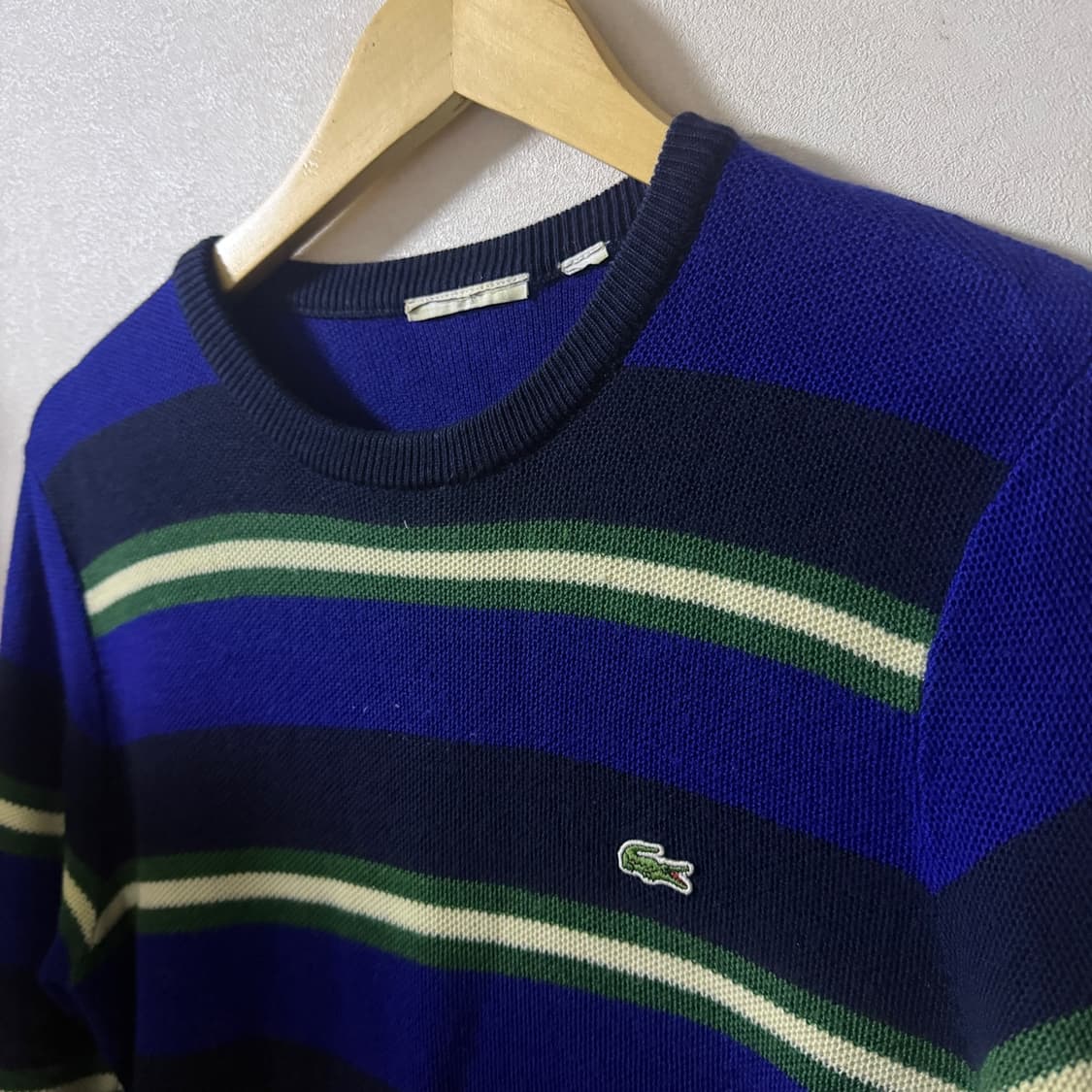 라코스테 남성 스트라이프 라운드 니트 4 (남성 95정도) 상품이미지2