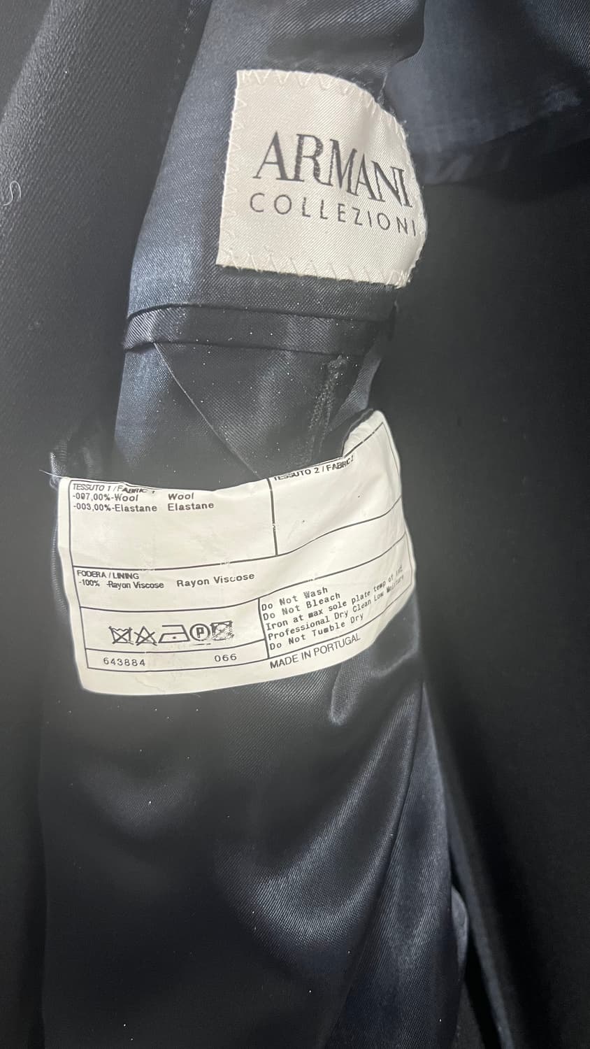 아르마니 꼴레지오니 블랙 울 코트 48/R 상품이미지3