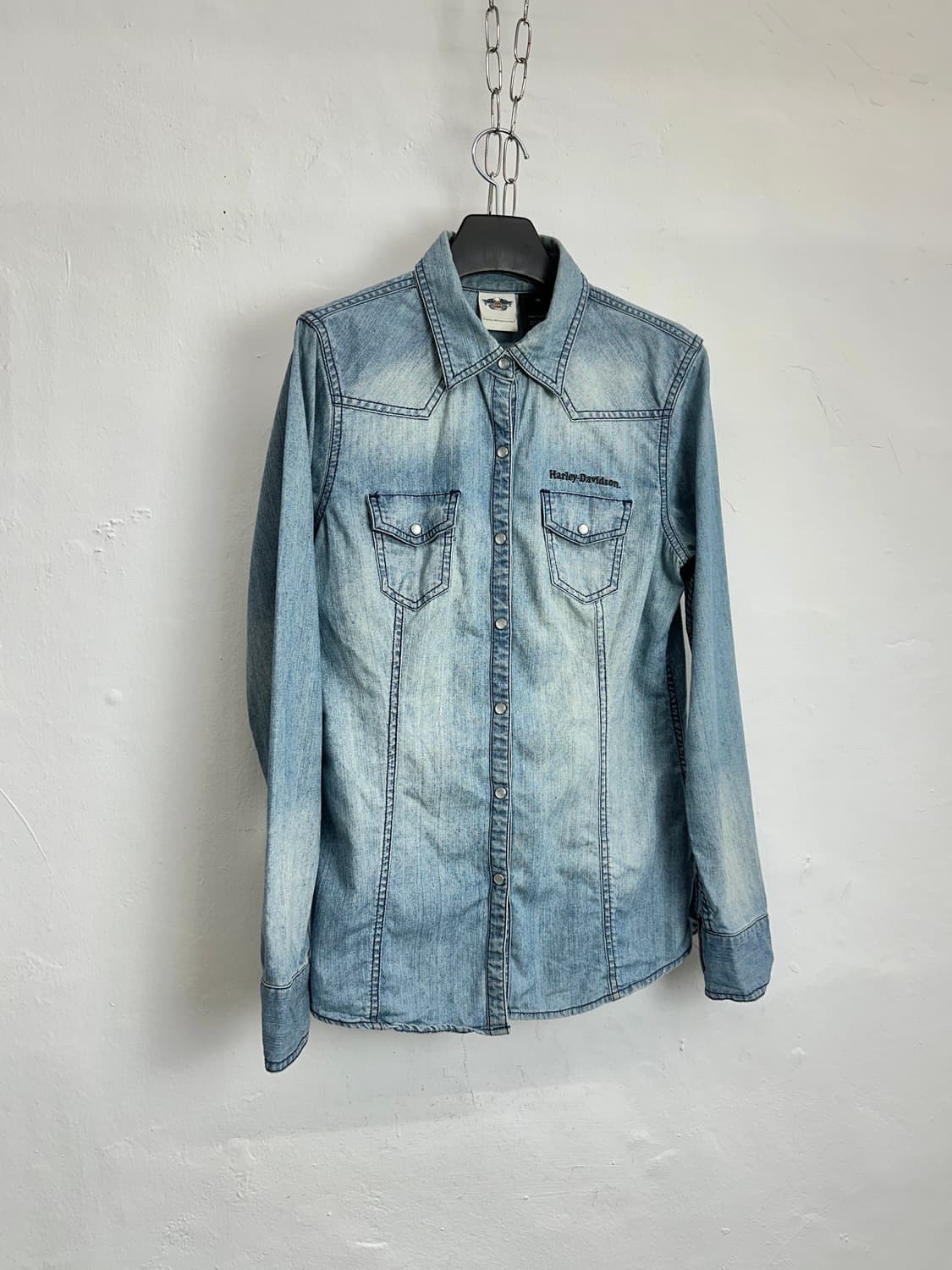 Harley Davidson Wing Embroidered Denim S 상품이미지3