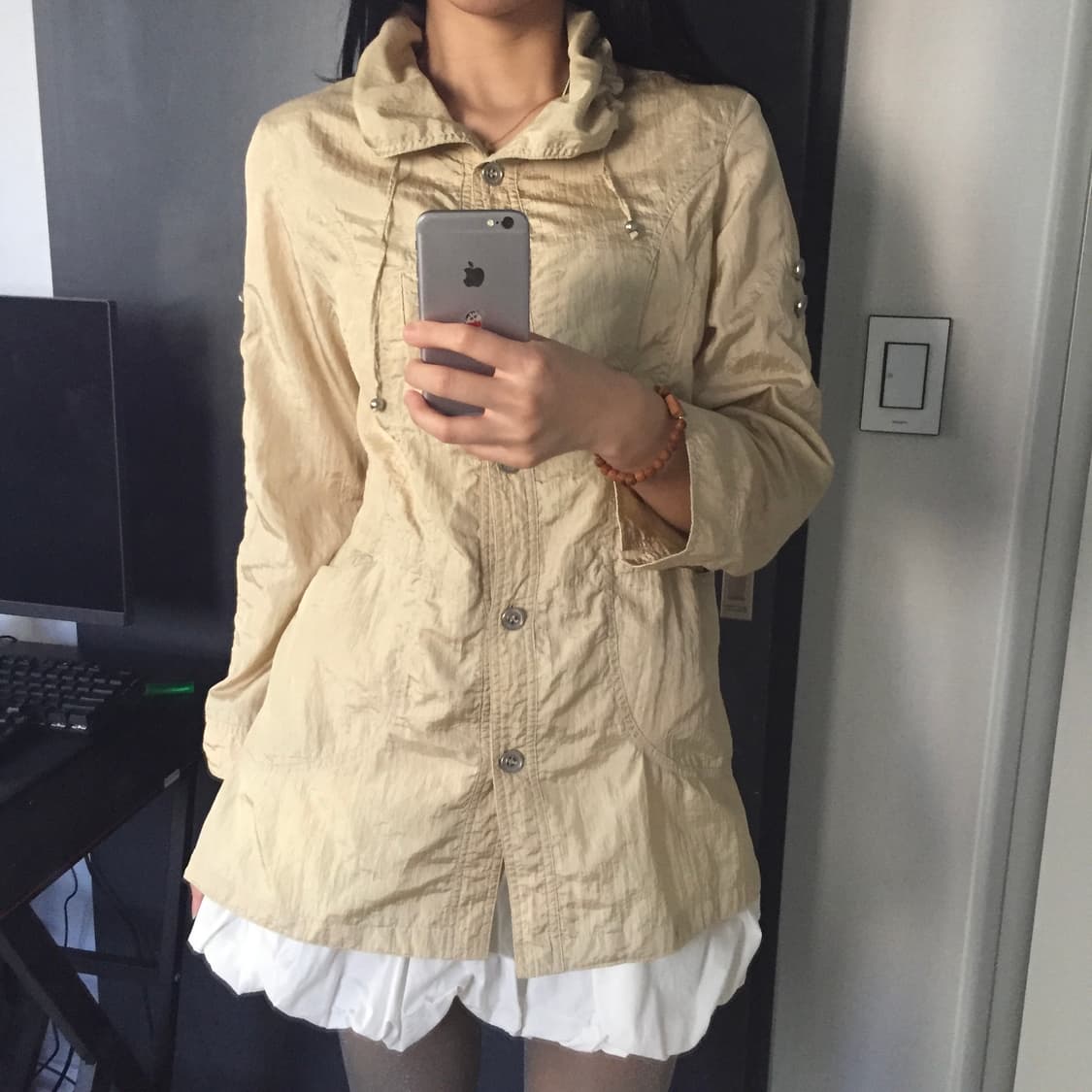 하구미 모리걸 나일론 미디 자켓 상품이미지1