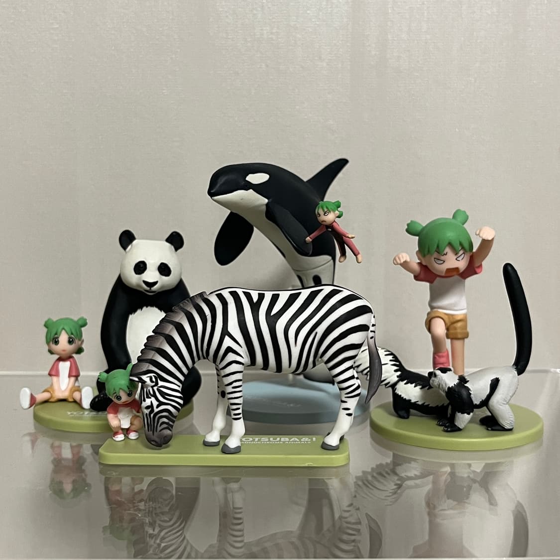 고전레어) 요츠바랑 흑백동물원 피규어 4종 세트 상품이미지1