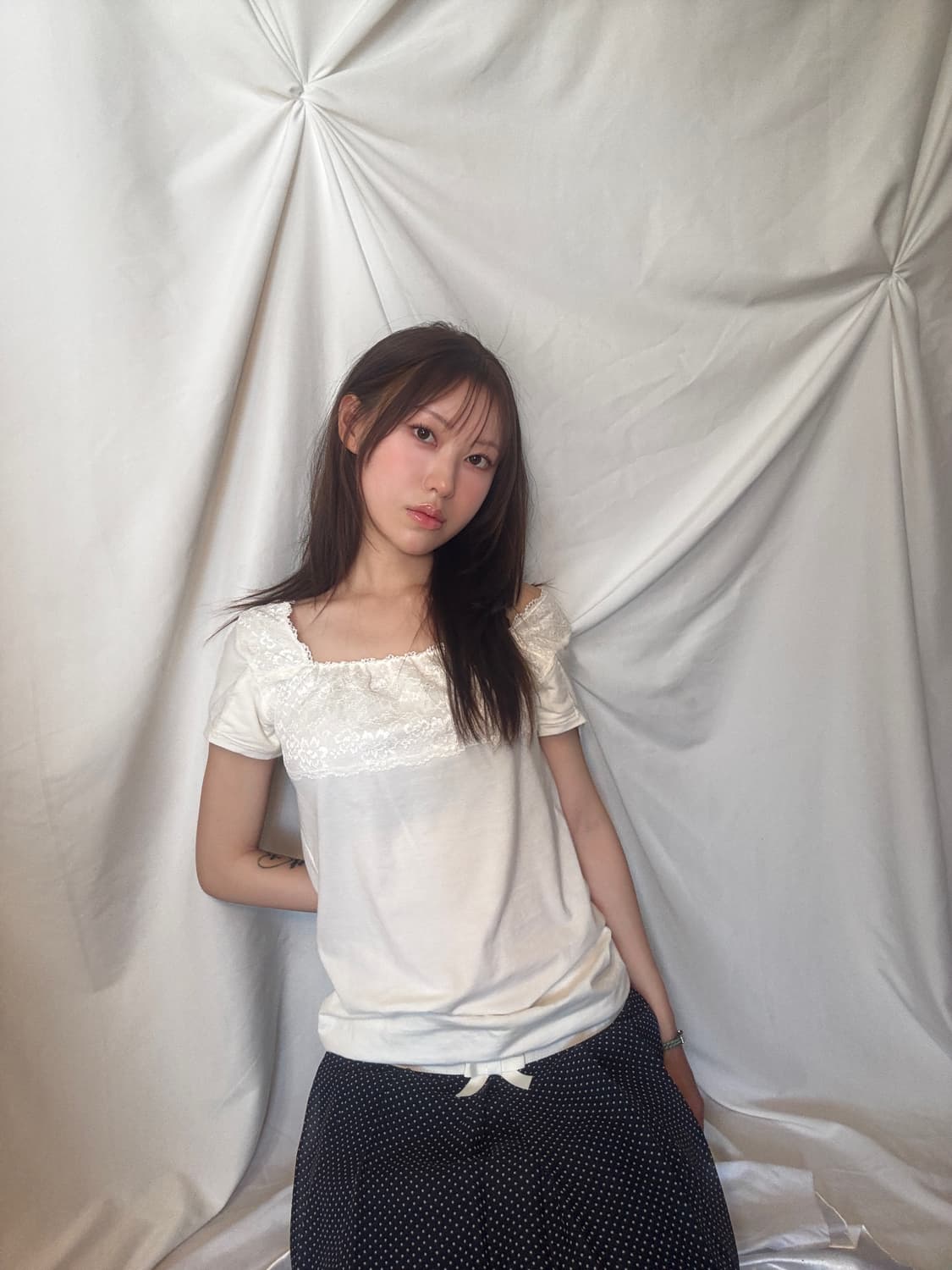 리본 도트 스커트 상품이미지3