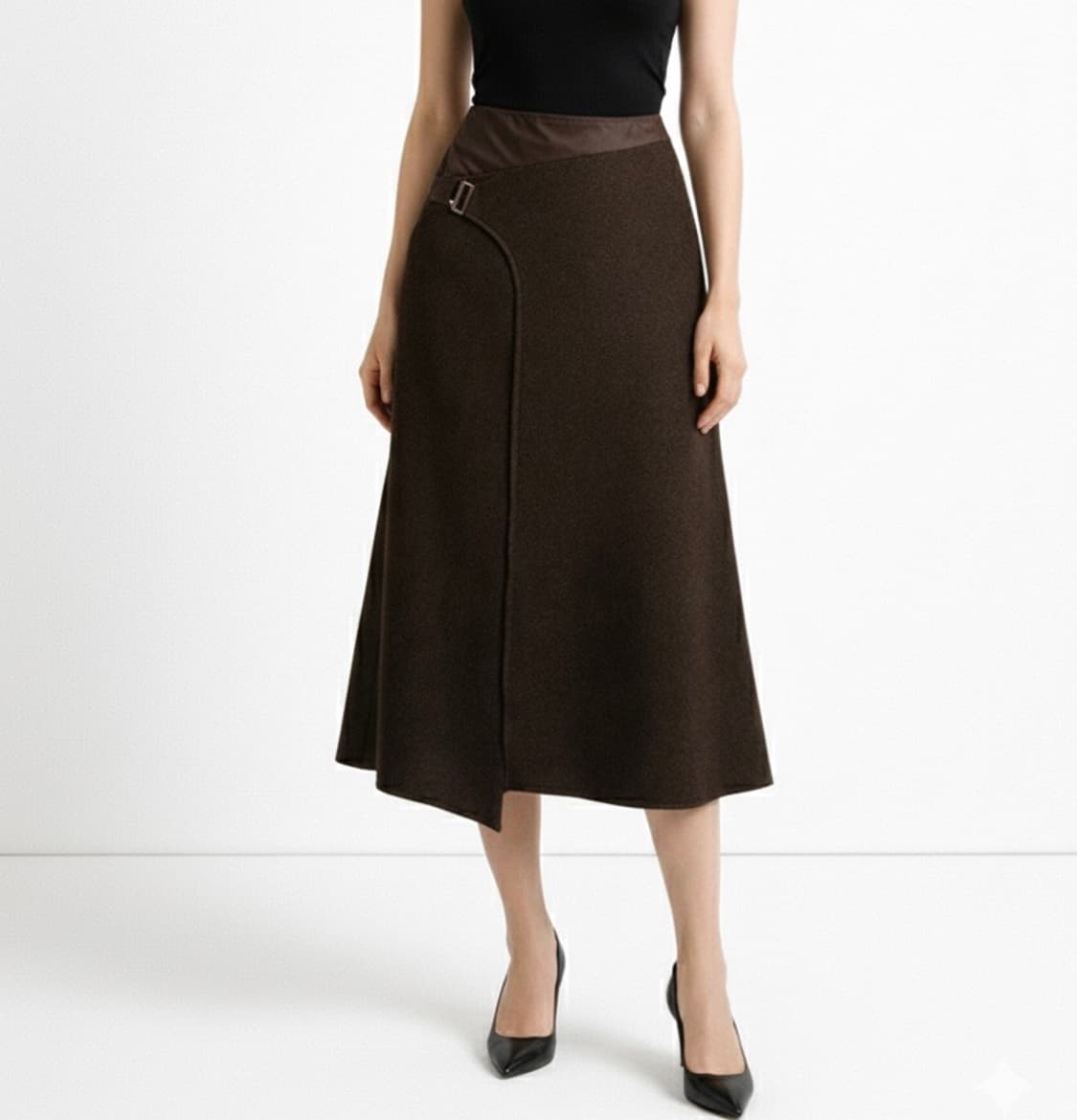 브라운 울 스커트 상품이미지1