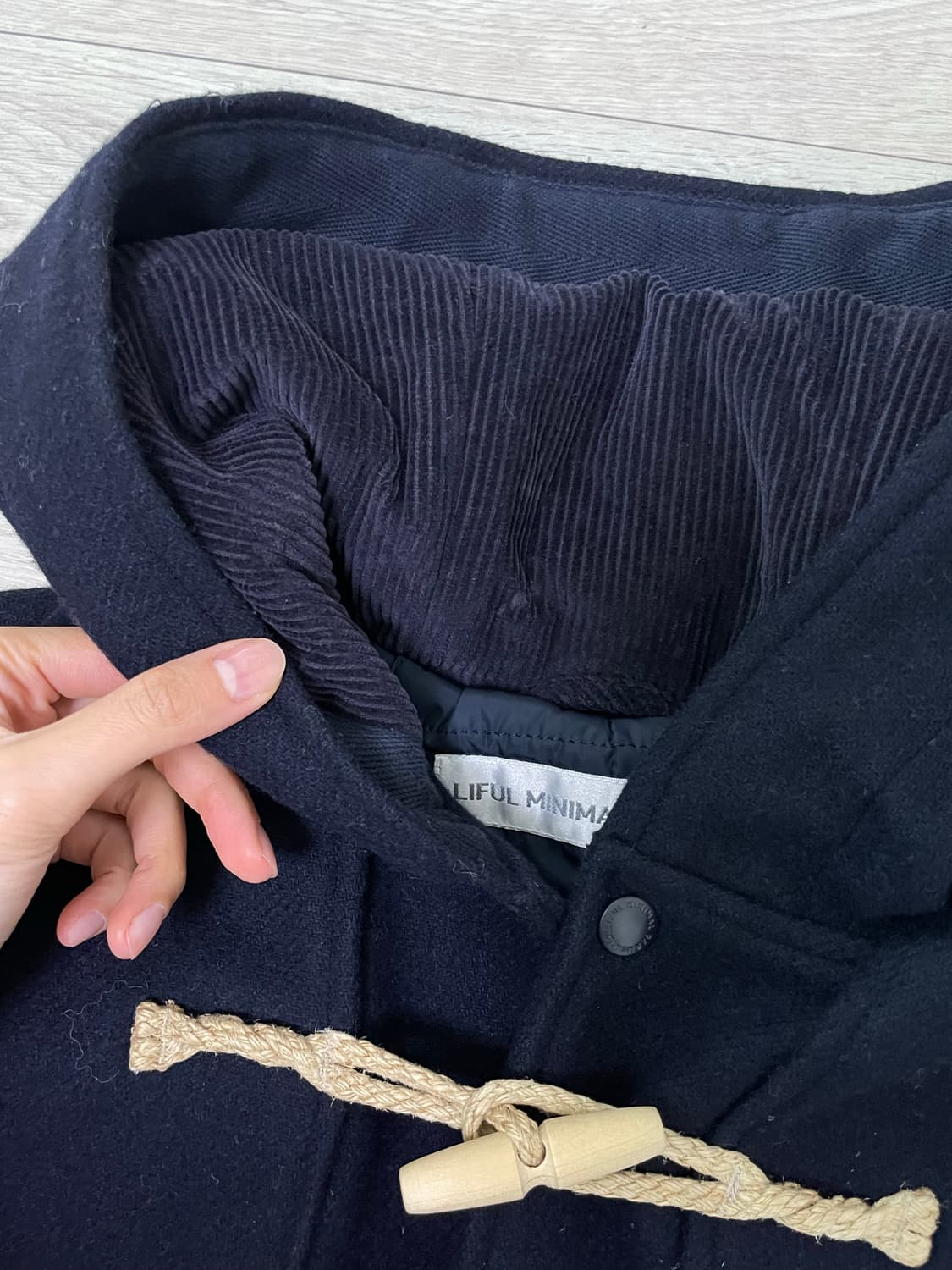 라이풀 미니멀 가먼츠 더플코트 1사이즈 네이비 상품이미지3