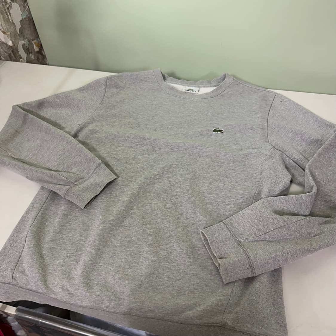 5 XL 라코스테 그레이 기본로고 코튼 맨투맨 상품이미지4