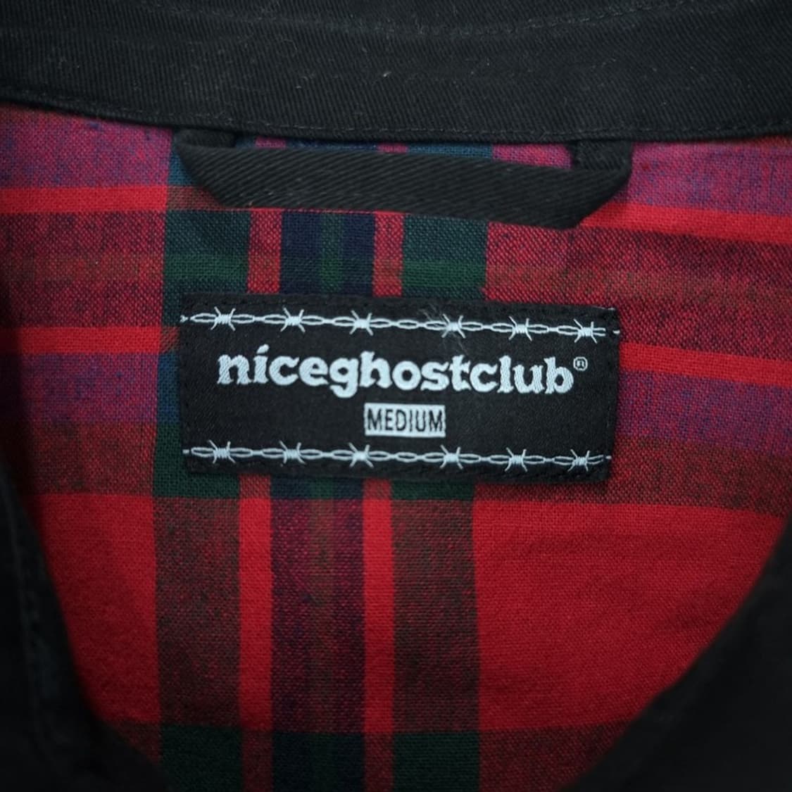 [나이스고스트클럽] 로고 자수 코튼 블루종 집업 자켓 블랙 M19106 상품이미지8