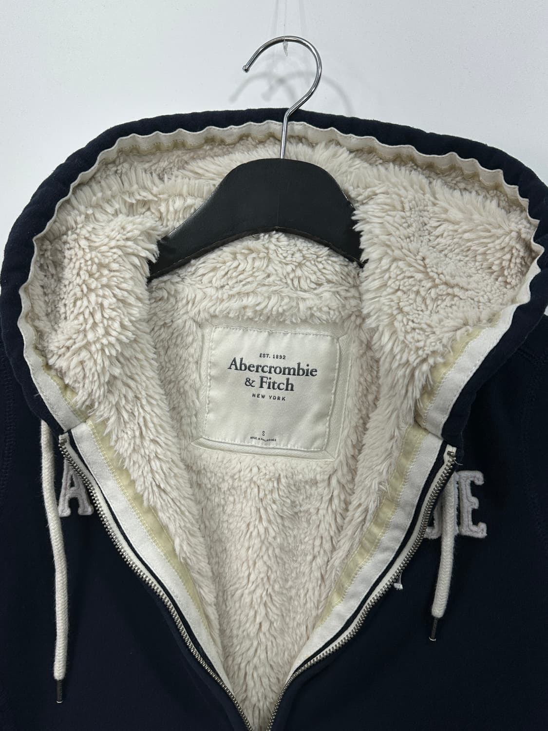 아베크롬비 양털 후드집업 네이비 S 상품이미지3