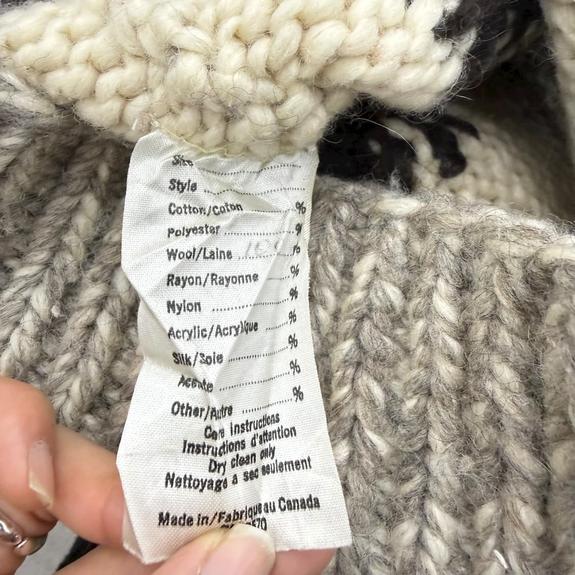 LONG HOUSE 캐나다 헤비울 코위찬 스웨터 집업 상품이미지8