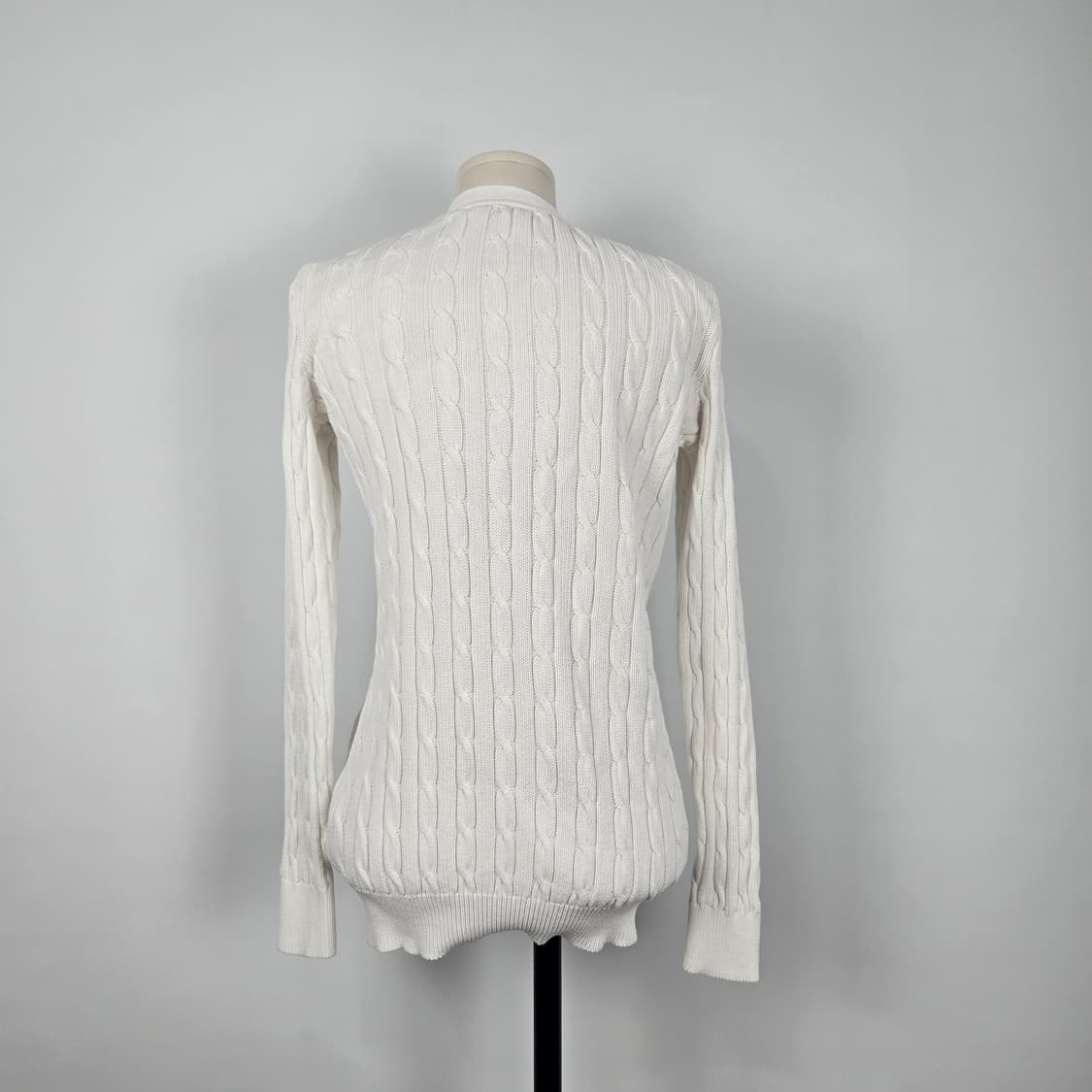 a0112. 폴로 랄프로렌 화이트 케이블 니트 가디건 M 상품이미지2