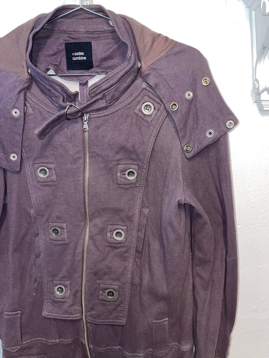 Codes Combine High-neck Button Hooded Zi 상품이미지4