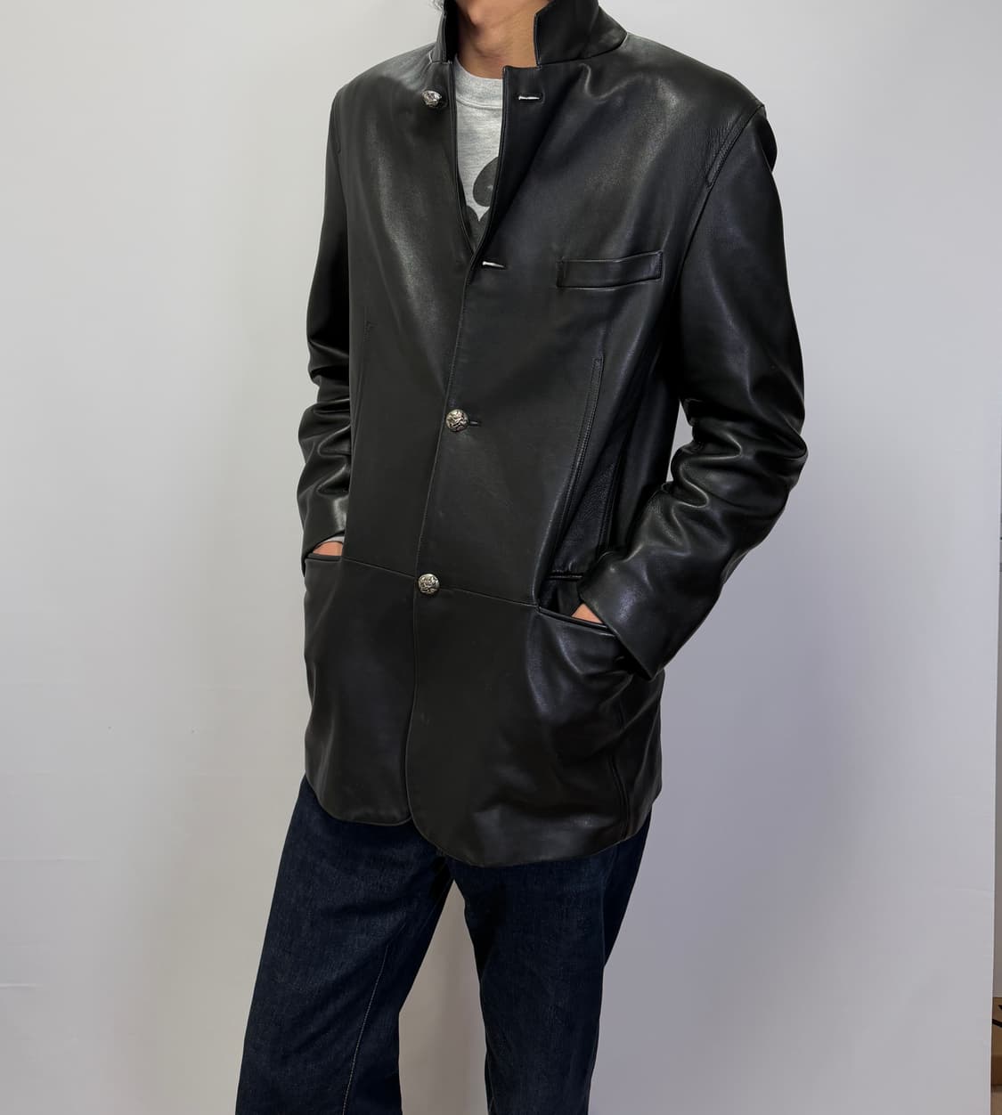 90s 지아니 베르사체 아카이브 레더 자켓 상품이미지3