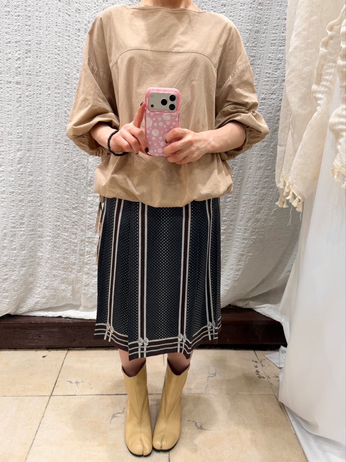 Satin dot midi skirt 상품이미지4