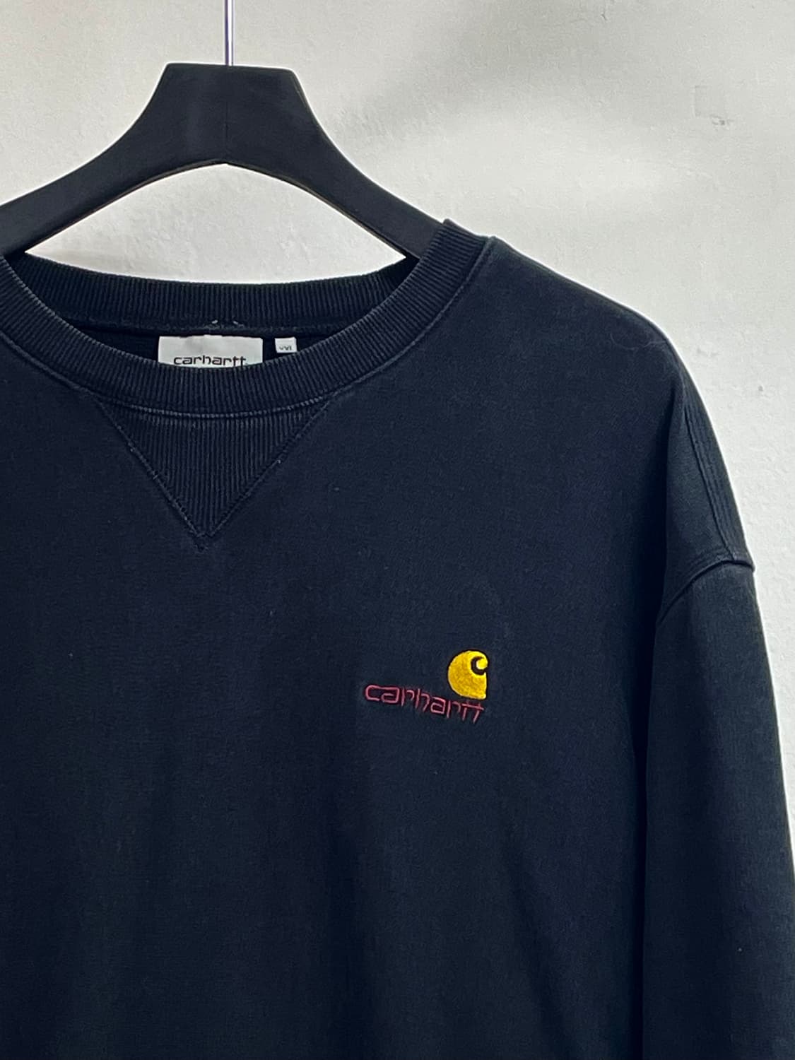 칼하트 빅사이즈 로고 블랙 헤비스웻 맨투맨 (on.167)   상품이미지3