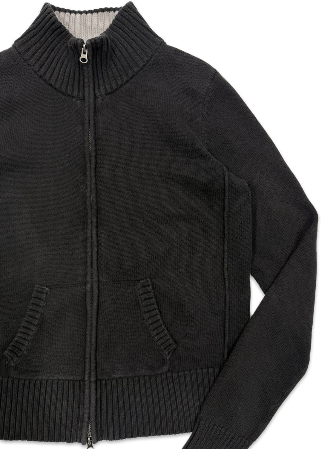 빈티지 Giordano 블랙 니트 집업 상품이미지2