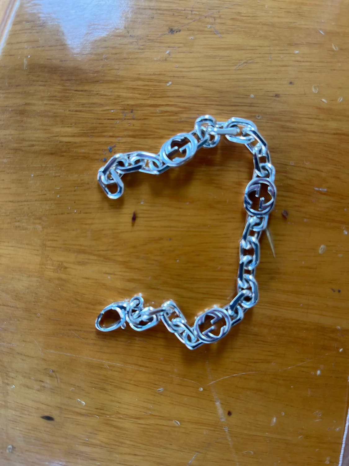 (정품)구찌 인터로킹 G 브레이슬릿 실버 16호 팝니다 상품이미지2