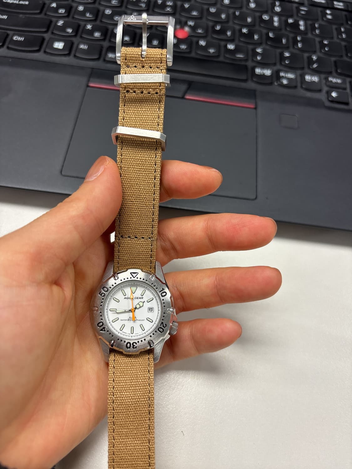 Haveston 군용 나토스트랩 캔버스 샌드카키 16mm 상품이미지2