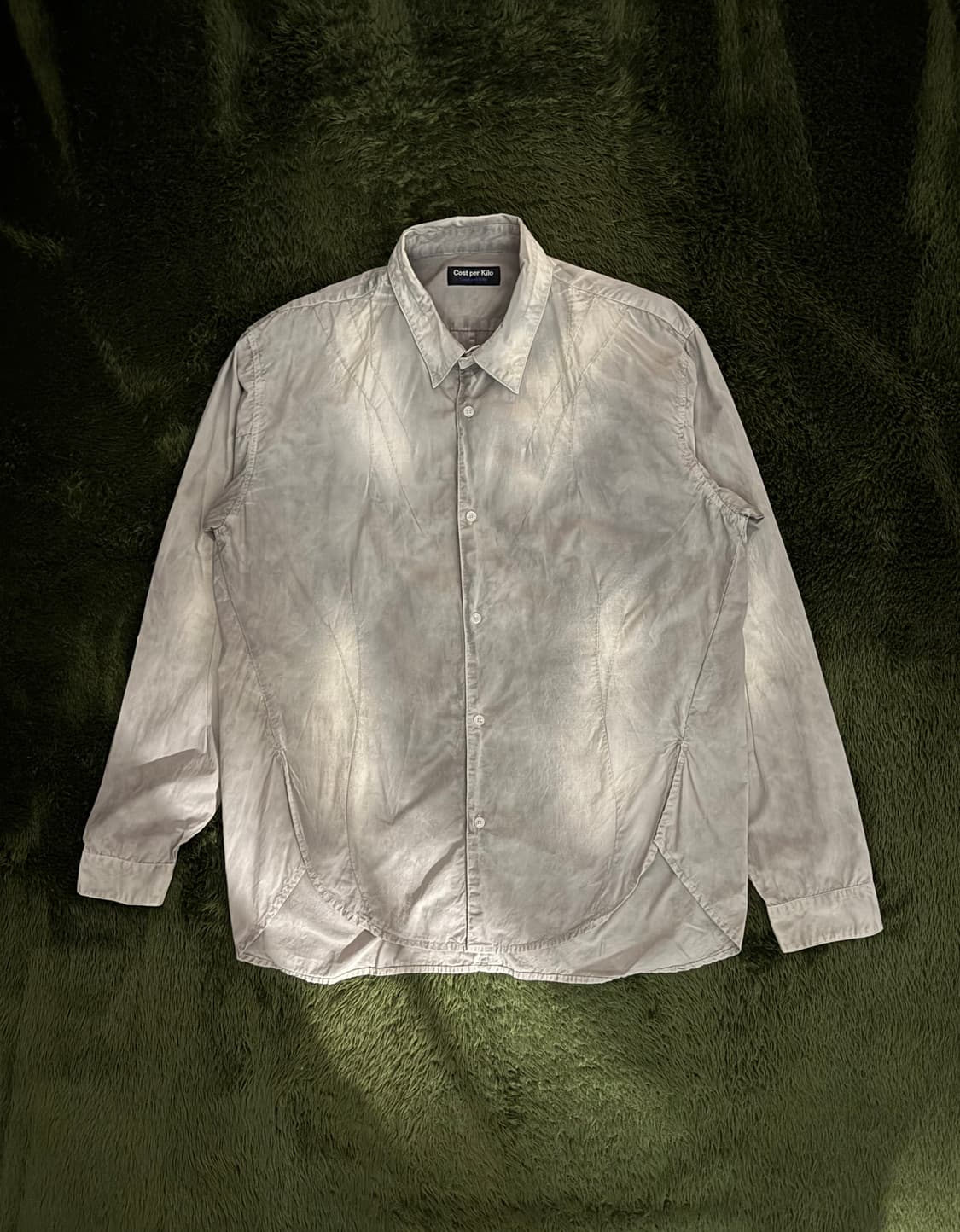 [XL] 코스트 퍼 킬로 블리치드 워싱 다트 셔츠 라이트 그레이 상품이미지1
