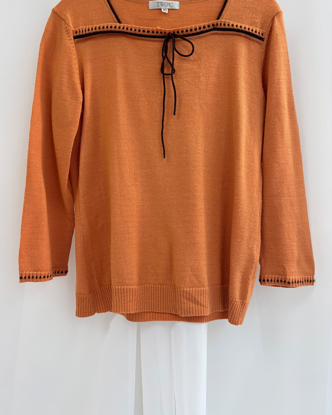 투야 오렌지 브라운 스티치 7부 풀오버 상품이미지4