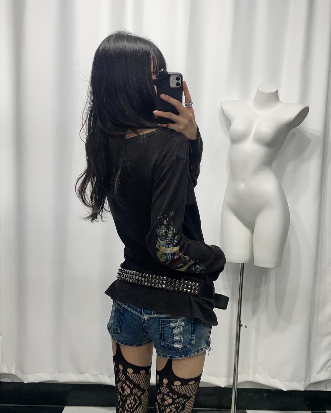 🎸블랙 스컬 프린팅 롱슬리브🎸 상품이미지4