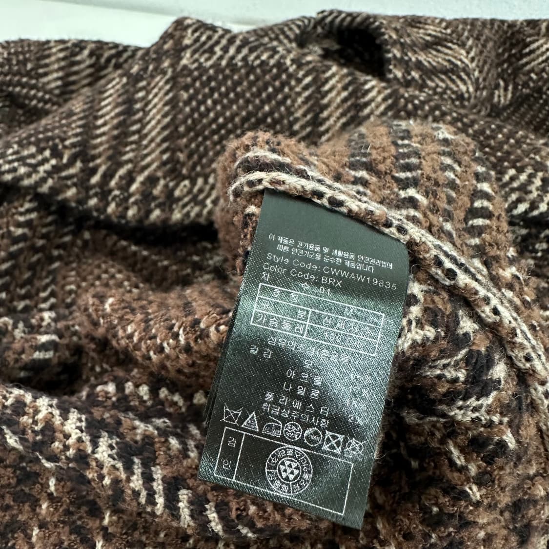 M 100 커스텀멜로우 하운드투스체크 핸드메이드 보카시울코트 상품이미지8