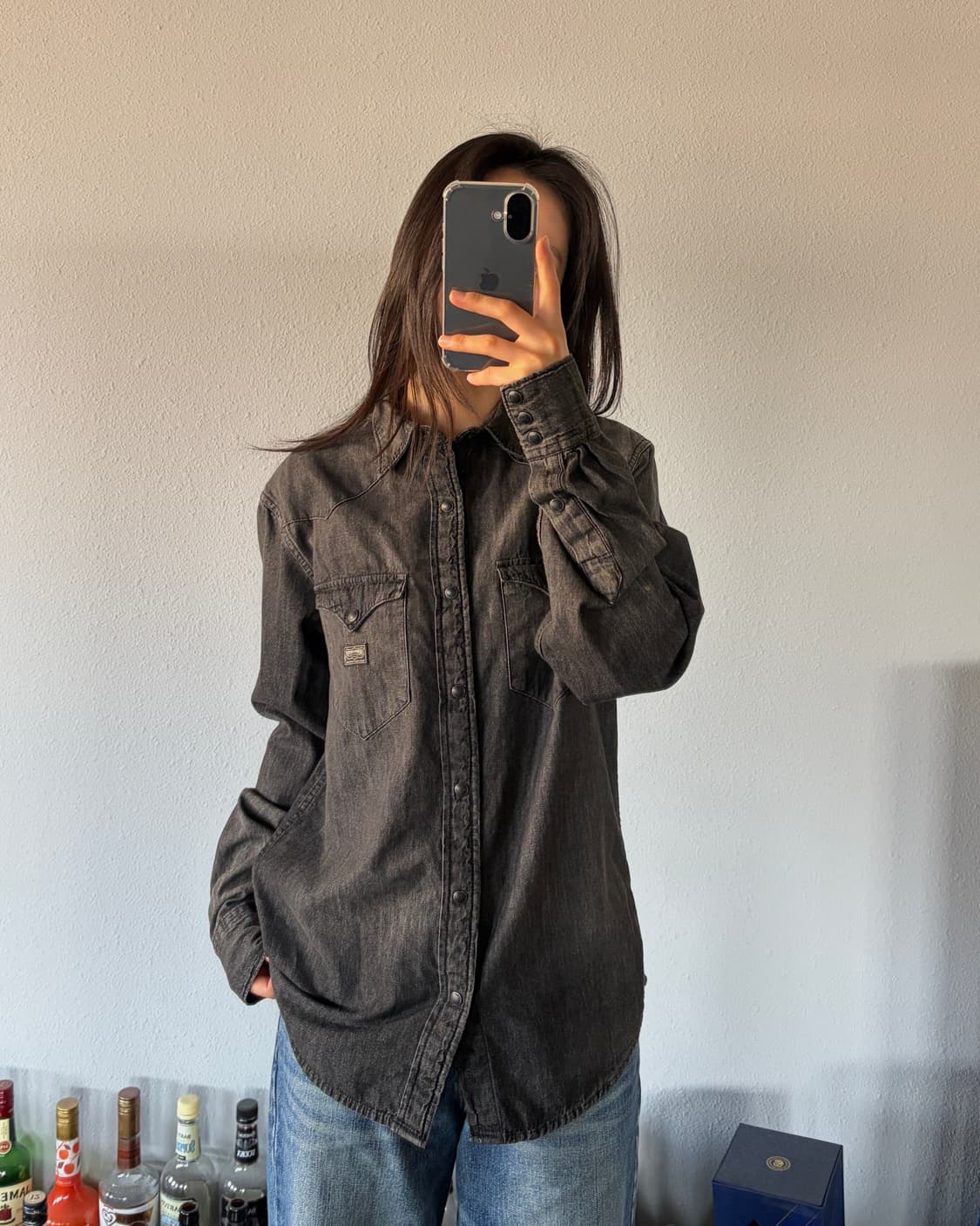 [S]폴로 데님앤서플라이 흑청 웨스턴 데님 셔츠 상품이미지1