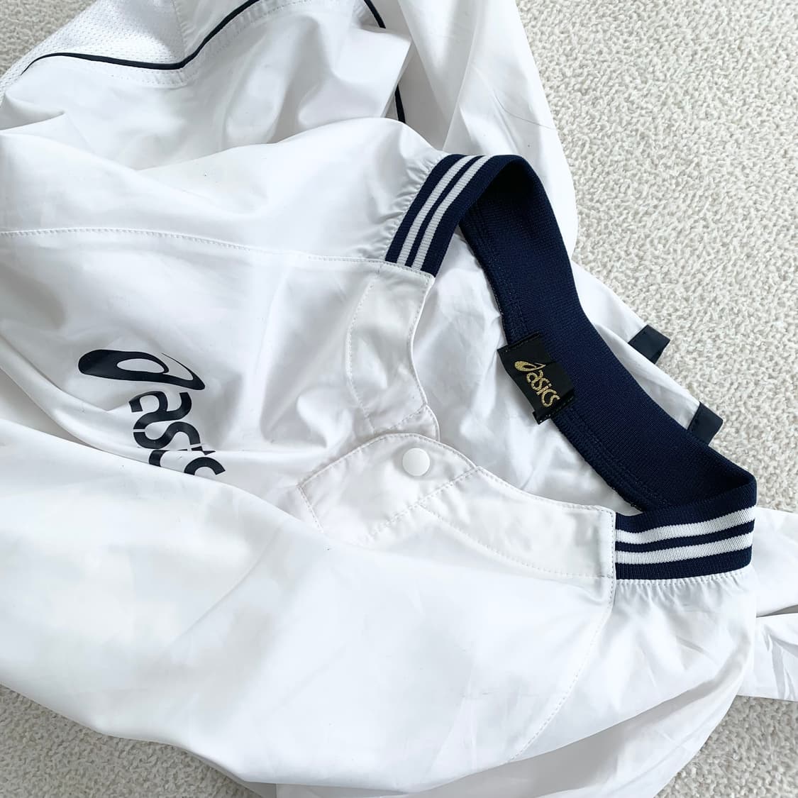 아식스 ♥ 화이트네이비 대만여주깔 아노락 mtm 상품이미지2
