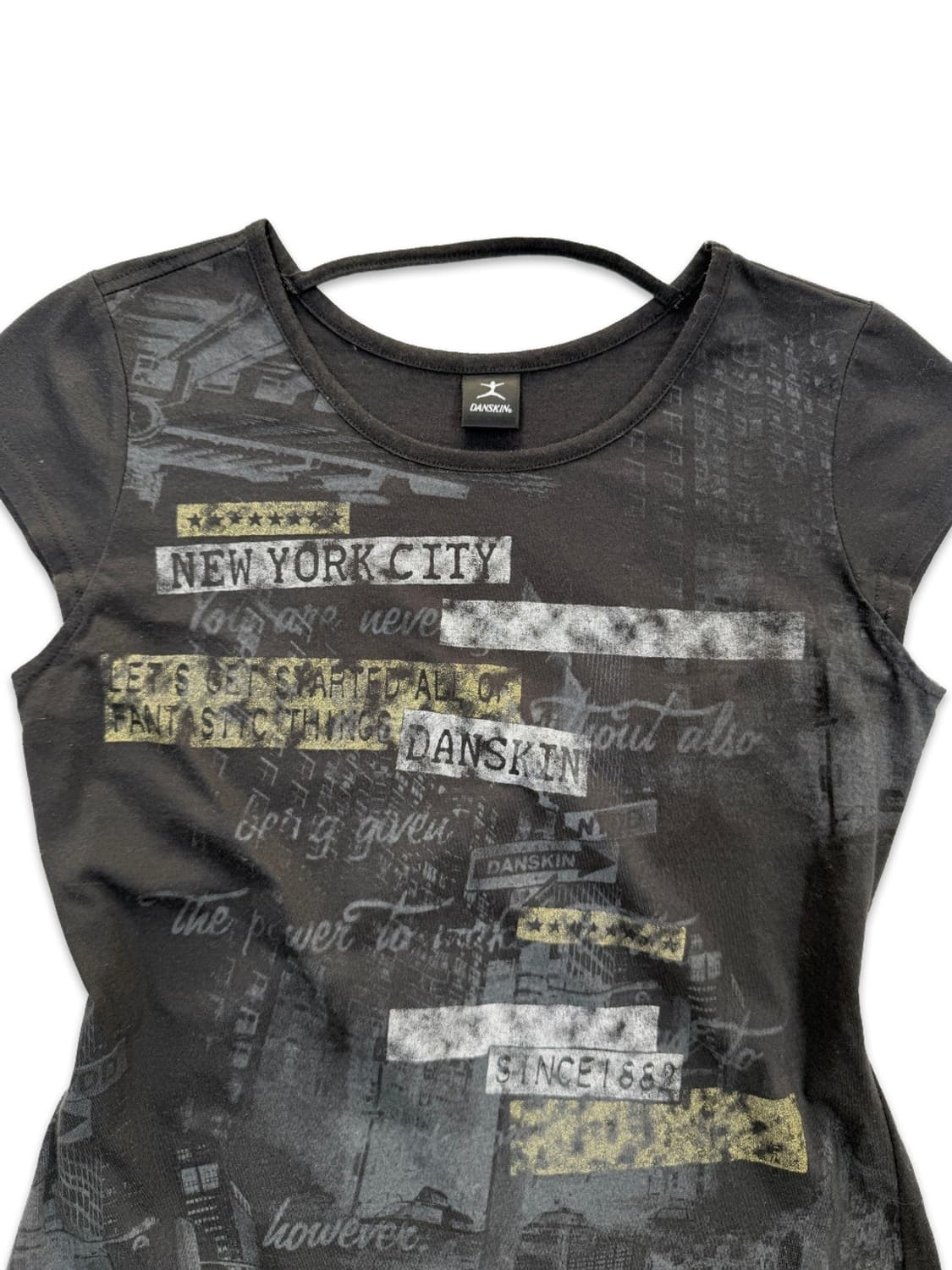 빈티지 레터링 슬림핏 캡소매 반팔티 상품이미지3