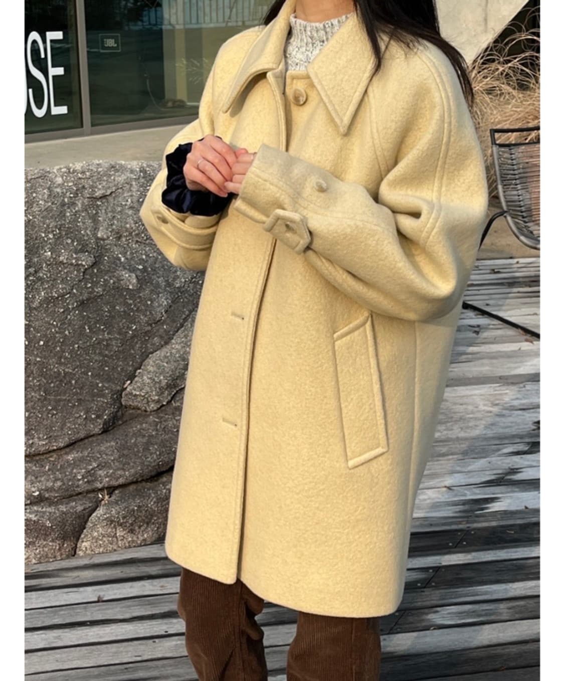 포저 레몬 울 하프코트 상품이미지1