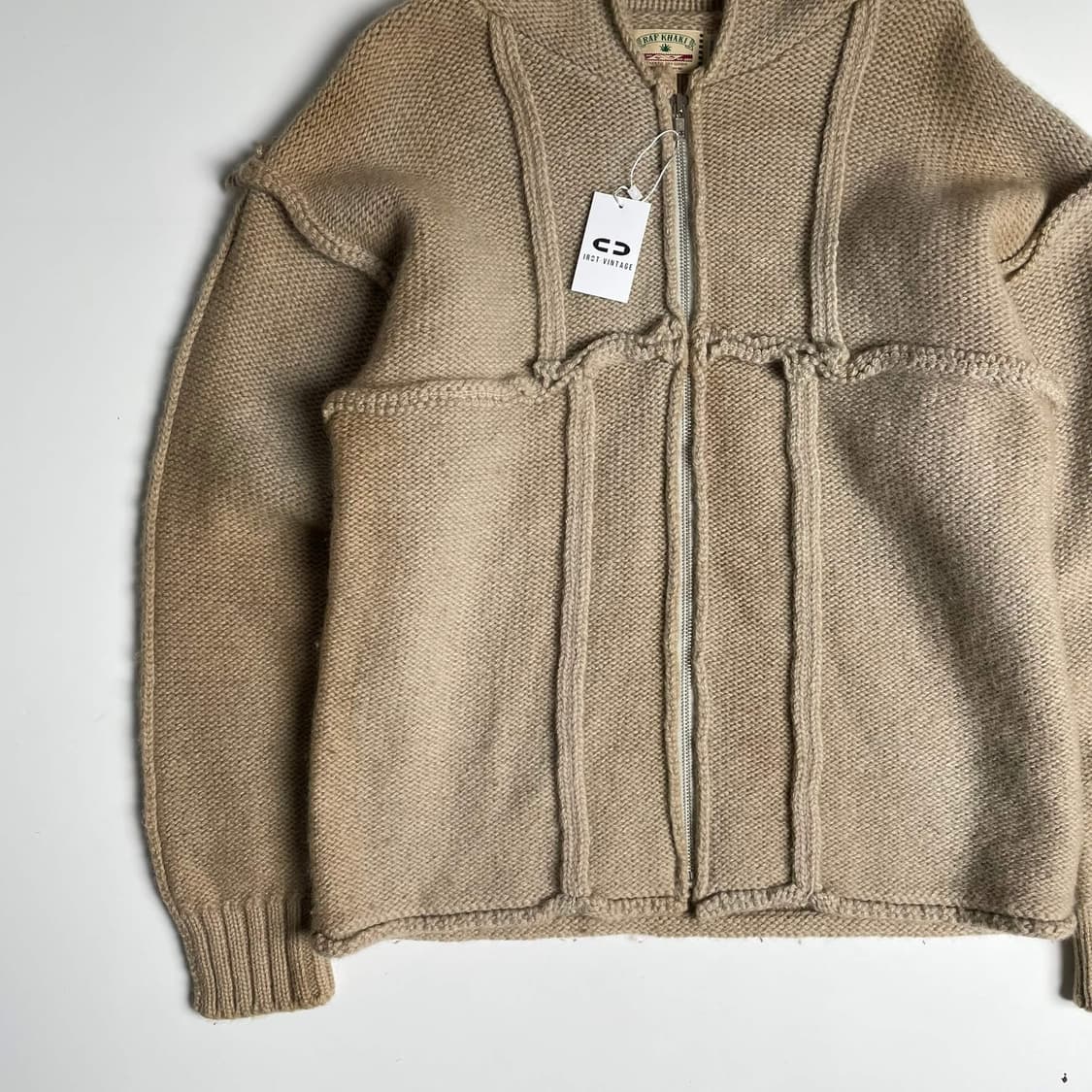 Raf khaki 울100 블럭 집업 후드 상품이미지3