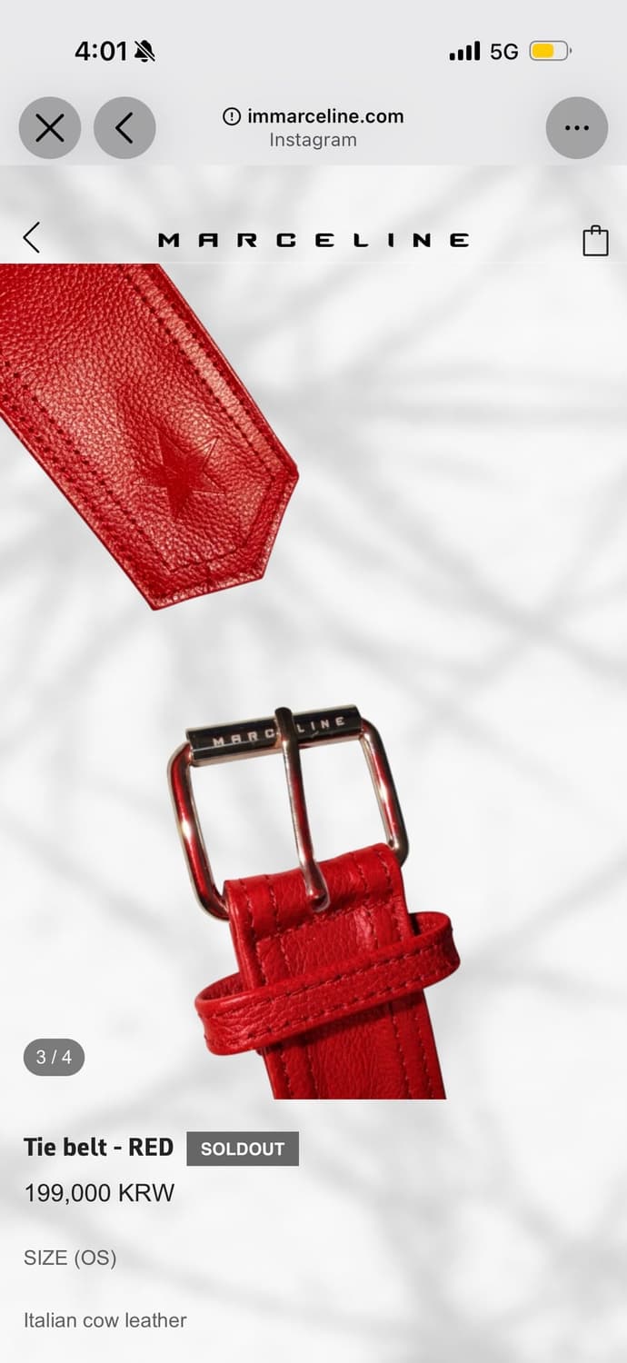 [OS] MARCELINE TIE BELT RED 마르셀린 타이 벨트 상품이미지2