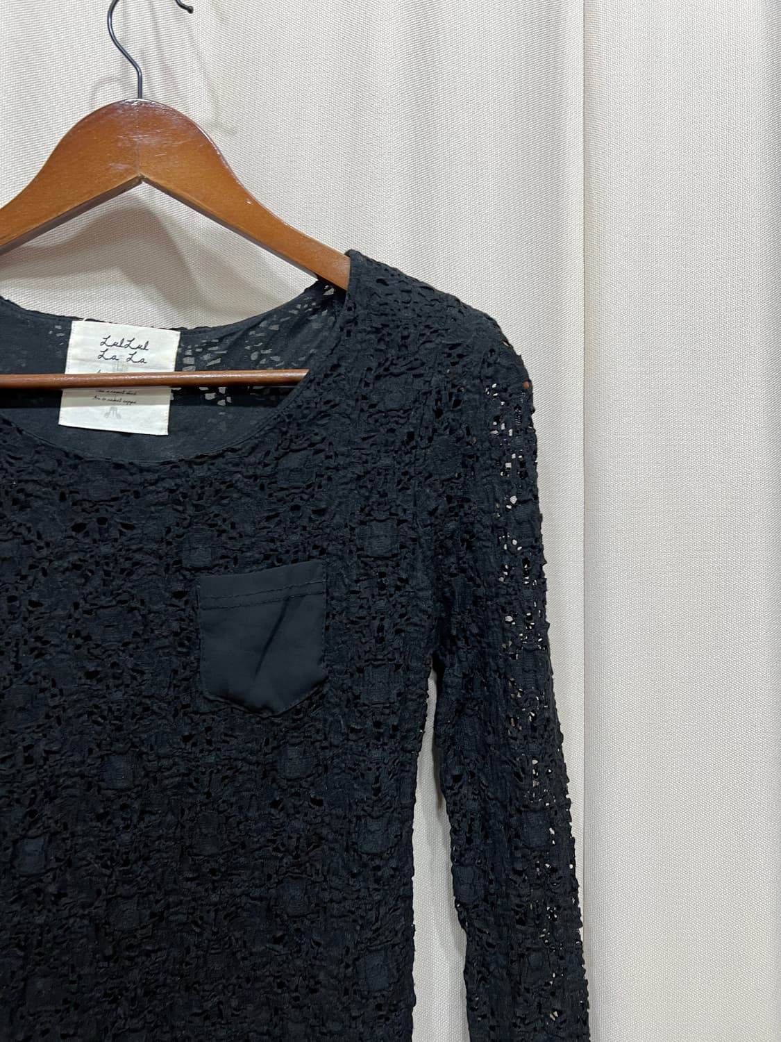 빈티지 여성 펀칭 그물 롱승리브 상품이미지3