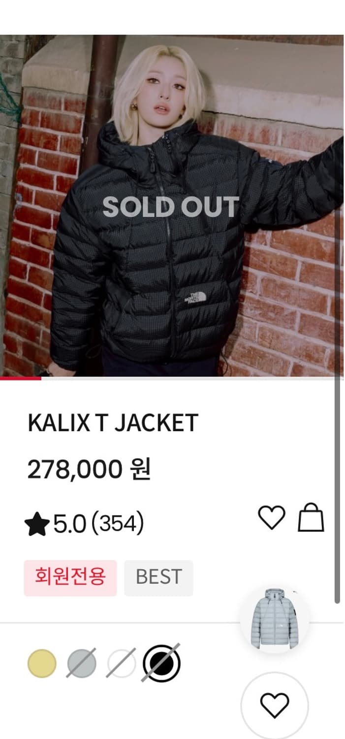 [새상품] 노스페이스 칼릭스 티 KALIX T 자켓 블랙 90(S) 상품이미지2