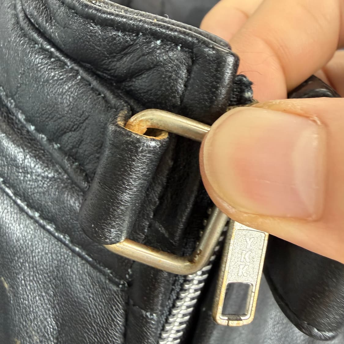 (XL) PETERJOHN leather 천연가죽 라이더 자켓 블랙 상품이미지5