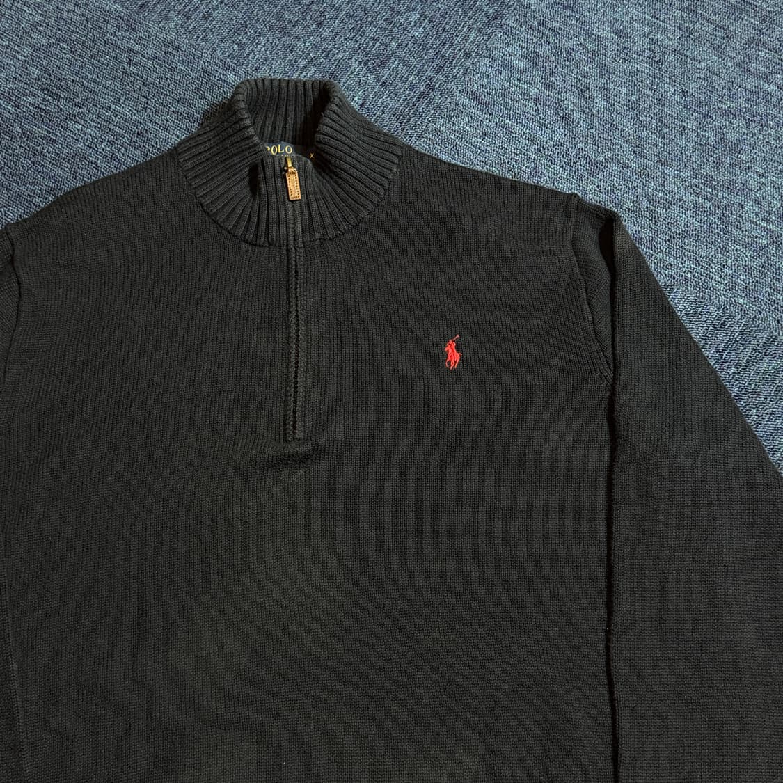 폴로 랄프로렌 불랙 반집업 니트 상품이미지2
